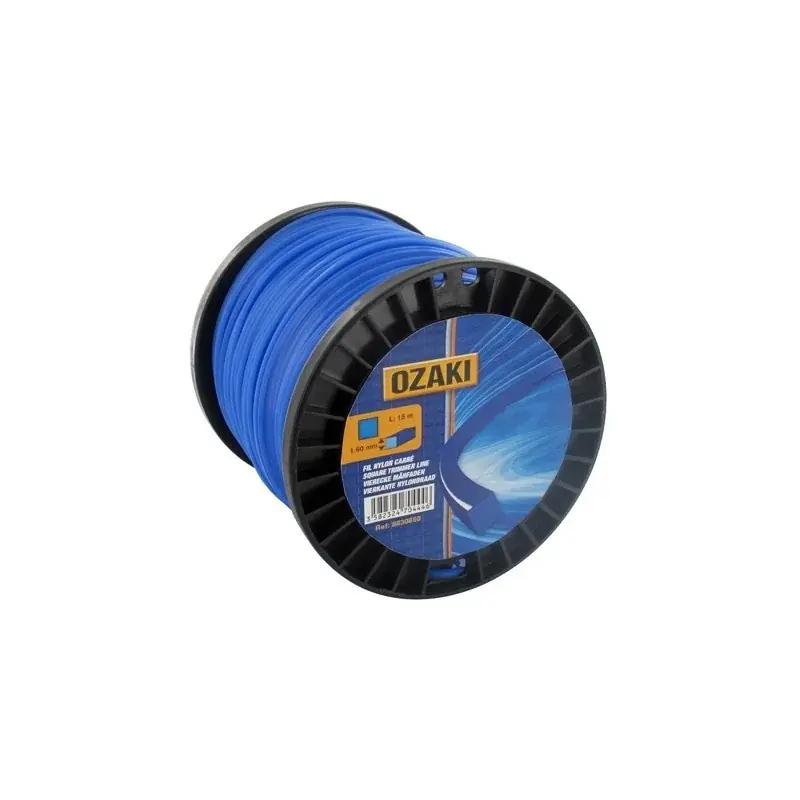 Bobine fil nylon carré OZAKI 300 m diamètre 1,35 mm Usine Directe