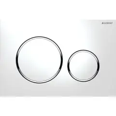 Plaque de déclenchement WC pour réservoir SIGMA 20 blanc chromée - GEBERIT - 115.882.KJ.1 Vente Directe