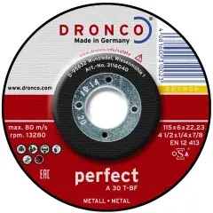 Disque à ébarber pour acier 115x6x22,23mm – DRONCO – 3116040100 Prix Bas