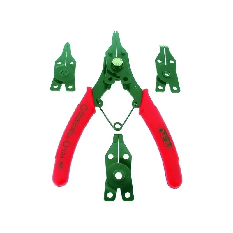 Must-Have Pince à circlips intérieurs et extérieurs avec 4 embouts droits et coudés