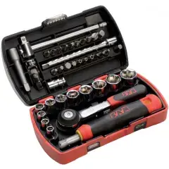 Livraison Express Coffret de douilles et accessoires POCKET LIGHT ¼‘‘ – SAM OUTILLAGE – 73-R39