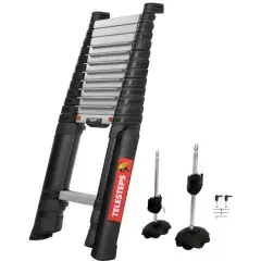 Echelle télescopique automatique PRIME LINE 4,1m avec stabilisateur et pied – TELESTEPS – TEL-72241STAB/PPS Usine Directe