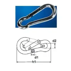 Promotion Mousqueton à battant sans œillet 12mm en acier inoxydable – CHAUBEYRE – 8425408
