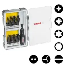 Coffret de vissage avec poignée 37 pièces + tournevis – BOSCH – 2607017320 Jusqu&rsquo;à Épuisement Des Stocks
