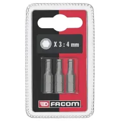 Authentique Jeu de 3 embouts standard série 1 pour vis 6 pans creux métriques – FACOM – EH1.J3