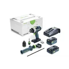 Vente Flash Perceuse-visseuse à percussion 18V QUADRIVE TPC 18/4 5,0/4,0 I-Plus + 2 batteries 4Ah / 5Ah + chargeur + coffret SYSTAINER SYS 3 – FESTOOL – 577651