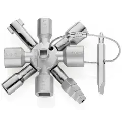 Pas Cher Clé universelle TWINKEY® pour armoires de commande à 8 empreintes – KNIPEX – 001101