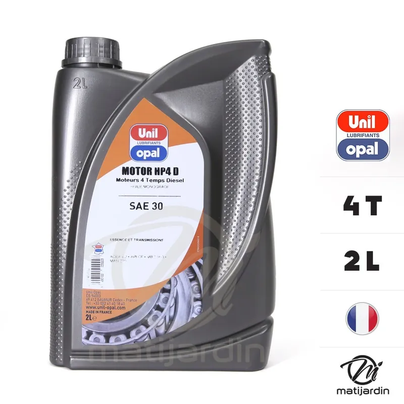 Offre Limitée Huile moteur 4 Temps Unil Opal HP4D. SAE30. 2 litres
