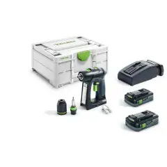Haute Qualité Perceuse-visseuse 18V C 18 HPC 4,0 I-Plus + 2 batteries 4Ah + chargeur rapide + Systainer SYS3 – FESTOOL – 576435