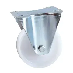 Bon Plan Roulette polyamide blanc fixe à platine D100mm – AVL – 590822O
