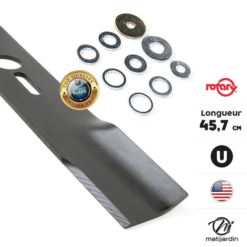 Top Vente Lame tondeuse universelle plate Rotary Premium 45,7 cm