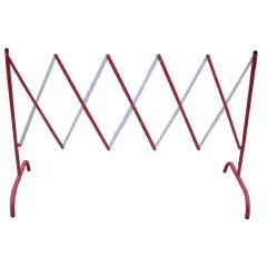 Barrière de chantier extensible en acier rouge/blanc 2,3m – VISO – BAR001RB Commander Vite