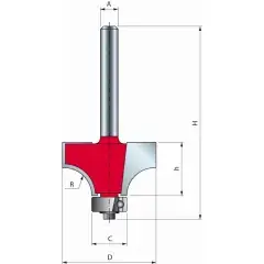 Mèche pour arrondi convexe série 34 24000 Tr/min D18,7 H12,7/54,9 Q8 Z2 – FREUD – F03FR01767 Expédié Aujourd&rsquo;hui