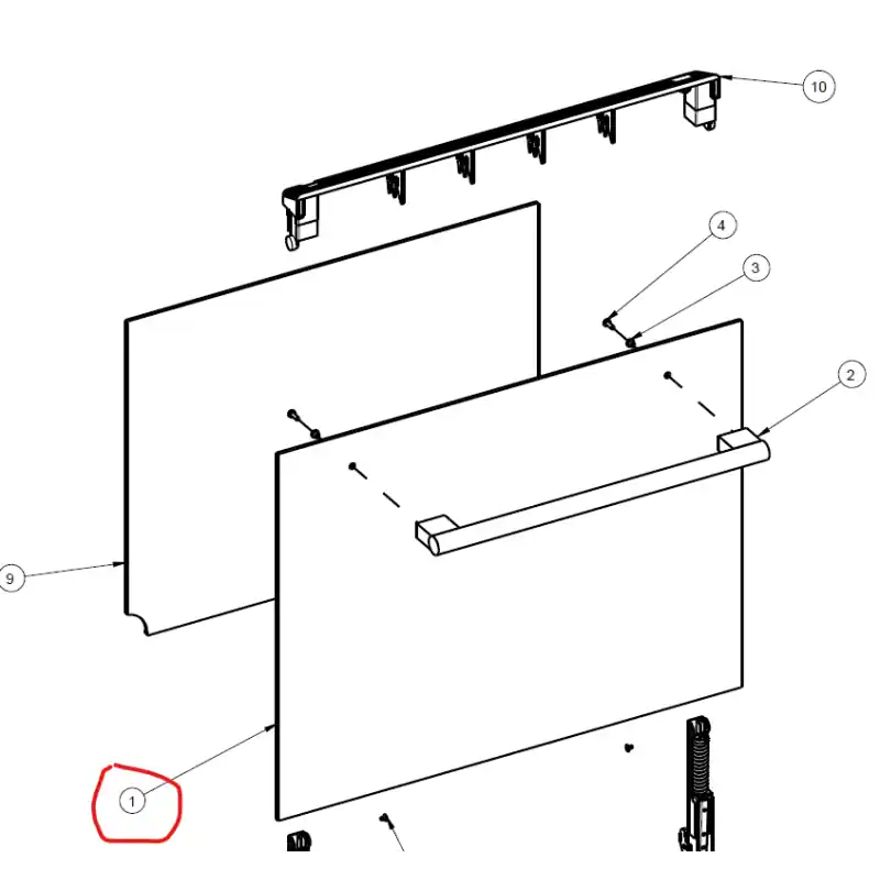 Usine Directe Vitre de façade Z2031932 pour le four AIRLUX modèle AFC106BK