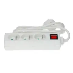 Bloc multiprise 3 prises 2P+T avec interrupteur – HANGER – 200003 Haute Qualité