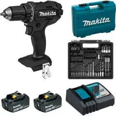 Perceuse-visseuse 18V Black avec accessoires + 2 batteries 3Ah + chargeur rapide + coffret – MAKITA – DDF482FX1B Prix Bas