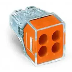 Bornes pour boîtes de dérivation H13,1mm avec boîtier transparent 04 conducteurs nouveau modèle boîte de 100 – WAGO – 773-104 Prix Bas