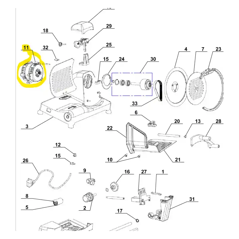 Moteur pour trancheuse MAGIMIX T250 (11656) Usine Directe