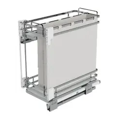 Cadre bas 2 niveaux coulissant mélaminé blanc avec pain bouteille pour meuble 300mm – SIGE SPA – 007+300 Authentique