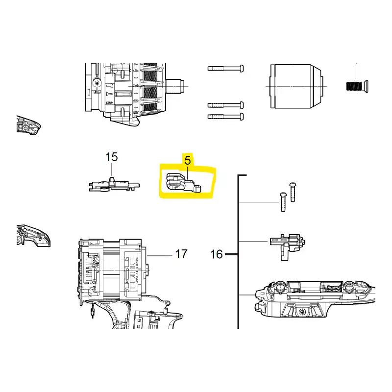 Retour Gratuit Levier inverseur perceuses AEG Powertools BSB18BLLI-0 / BSB18BLLI-602C