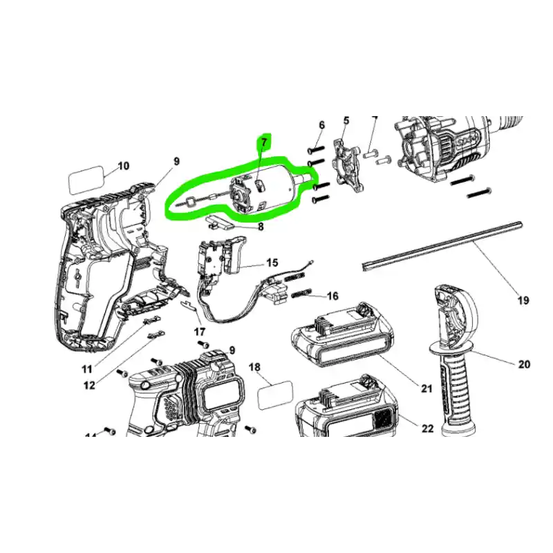 Moteur pour perforateur sans fil BLACK & DECKER BCD900 Nouveauté