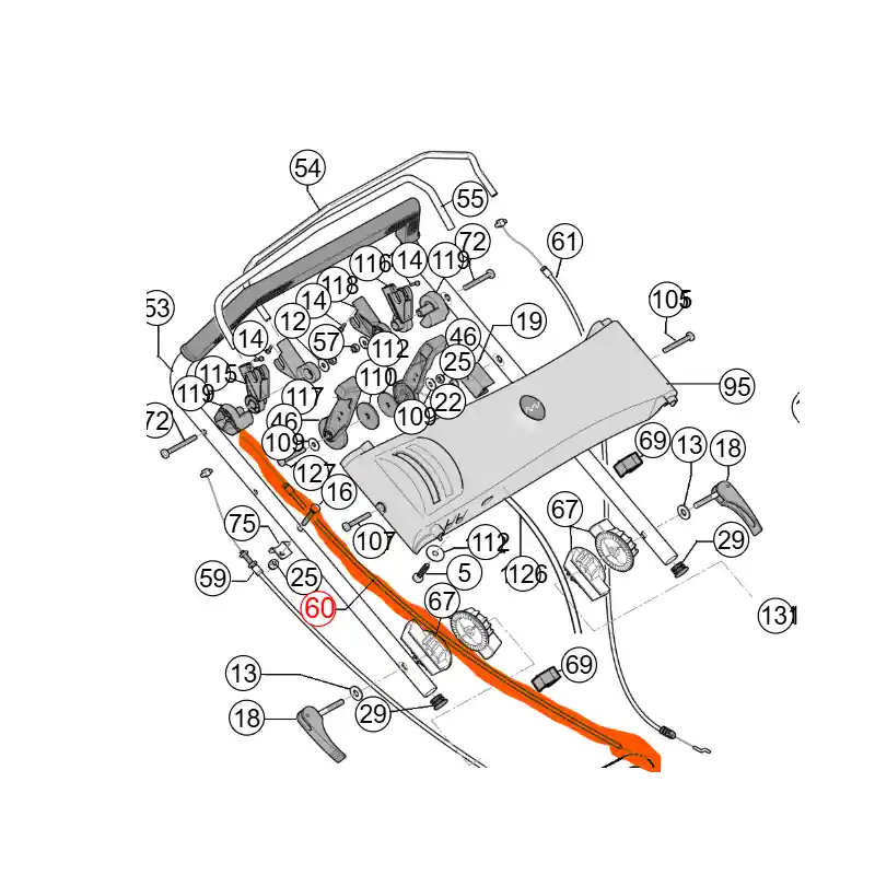 Promotion Saisonnière Cable gaz tondeuse Marina AK 57, GT 56, GT 57 et MX 57 (moteur Honda)