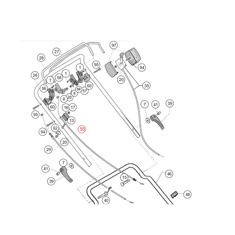 Cable de frein ou arret moteur pour tondeuse Sterwins à moteur Kohler Meilleure Vente