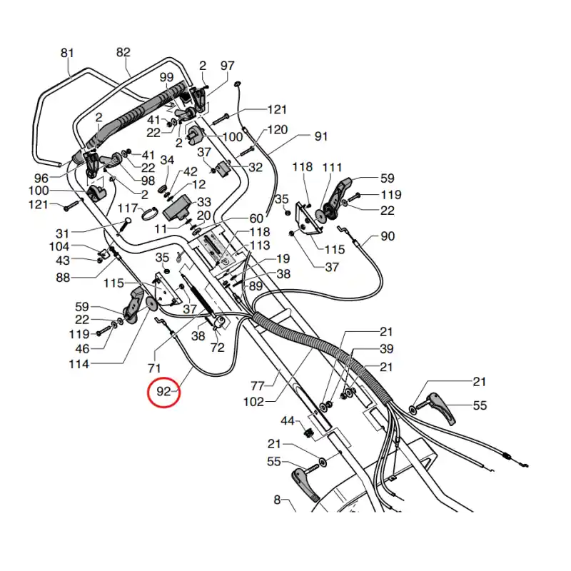 Remise Cable de vitesse pour tondeuse à gazon Sterwins 360° HT Inox