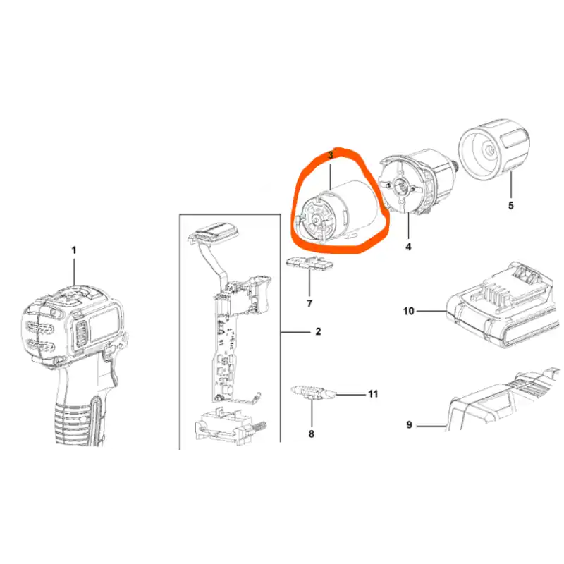 Dernière Chance Moteur pour perceuses / visseuses BLACK + DECKER ASD14