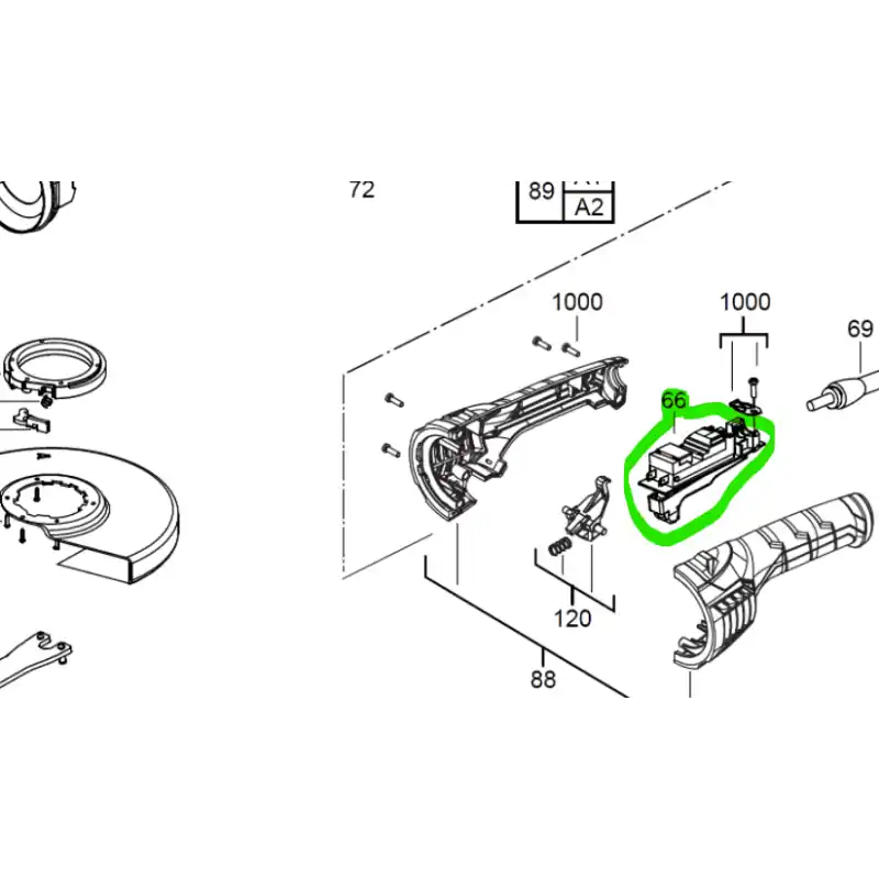 Interrupteur meuleuses AEG Powertools WS22-180E / WS24-230GEV Nouvel Arrivage