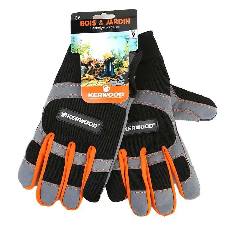 Gants gris. Bois et Jardin. Taille 9. Kerwood Offre Exclusive