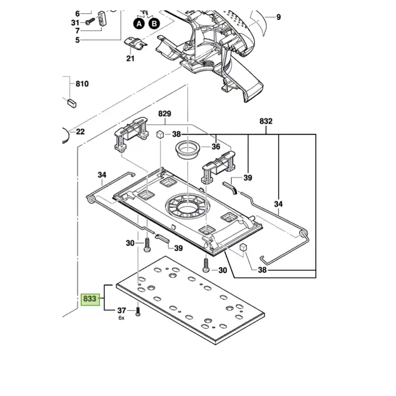 Seulement Aujourd&rsquo;hui Patin 2 609 000 942 pour ponceuse BOSCH PSS300AE