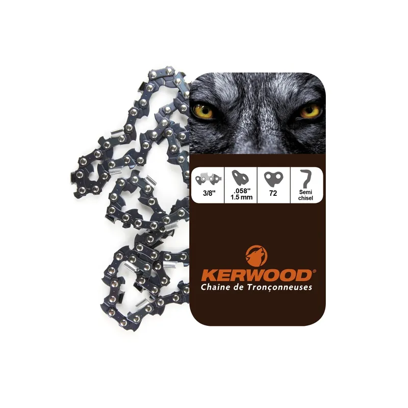 Certifié Chaine Kerwood pour OLEO-MAC-OLYMPIC 981 3/8 1,5 mm 72 maillons