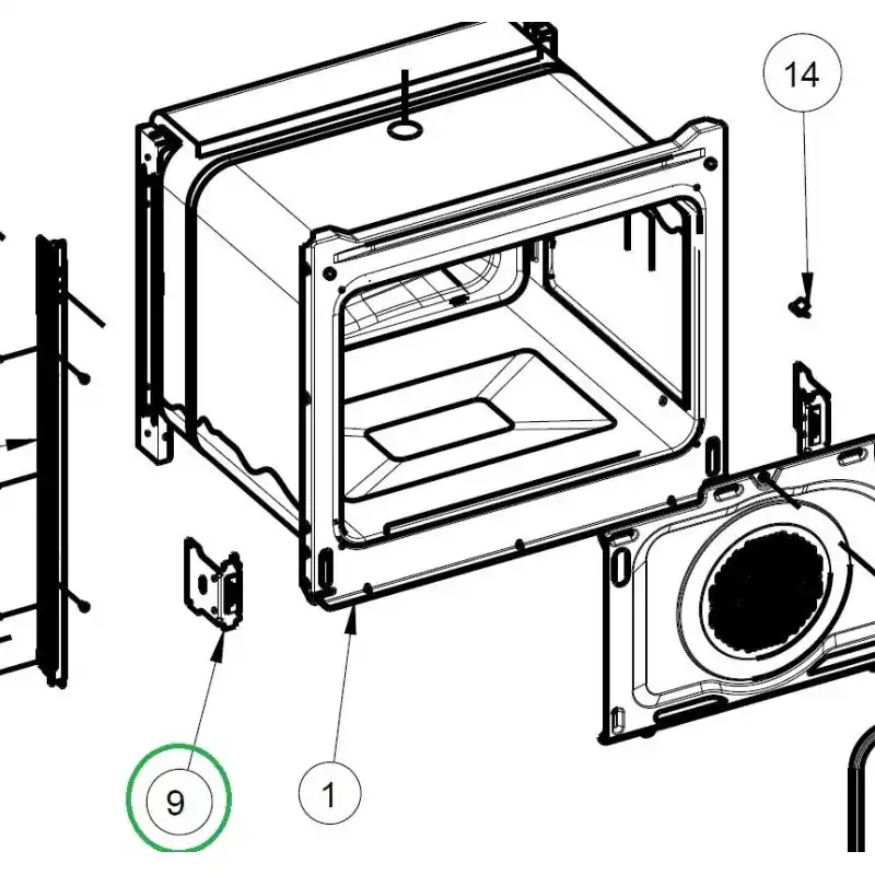 Paiement Sécurisé Support charnière Z2206003 four AIRLUX AFD40BKT, AFD40IXT, AFD40WHT, AFS53IXT