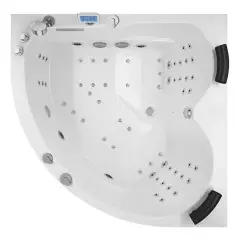 Dernier Modèle Baignoire balnéo 61 Jets AQUA 140 IPOWER droite en angle 2 places – THALASSOR – AQUA140D-IP
