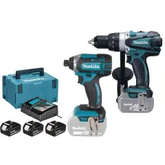 Seulement Aujourd&rsquo;hui Pack 18V perceuse visseuse DDF458 + visseuse à chocs DTD152 + 3 batteries 5Ah + chargeur + coffret MAKPAC – MAKITA – DLX2144TJ1