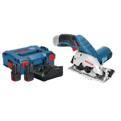 Scie circulaire 12V GKS 12V-26 + 2 batteries 3 Ah + chargeur + coffret L-BOXX – BOSCH – 06016A100Y Vente Flash