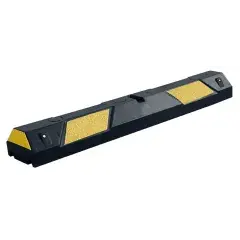 Butée de parking caoutchouc 1300x150x100 noir/jaune – VISO – PARKSTOP130-GC Certifié
