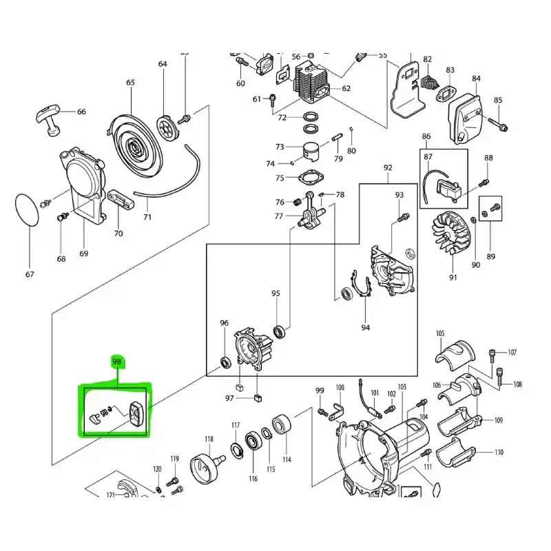 Prix Choc Cliquet de lanceur débroussailleuse MAKITA / DOLMAR MS3202E