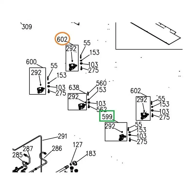Soldes Support injecteur Z57G127 AV DROIT cuisinières GLEM AA65CMIXN, AR854GI, AT64IX