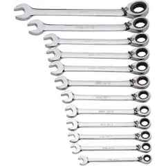 Jeu de 12 clés mixtes à cliquet 12 pans en mm – SAM OUTILLAGE – 50-C-J12 Prix Cassé