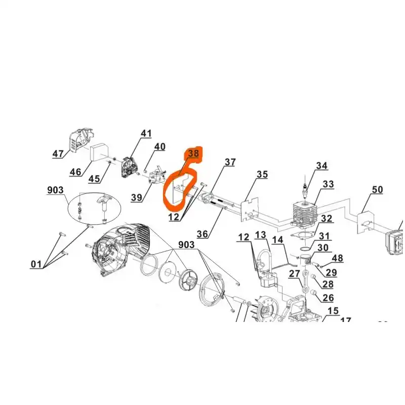 Joint de carburateur pour débroussailleuses EINHELL BG-BC25AS / GH-BC25AS Usine Directe