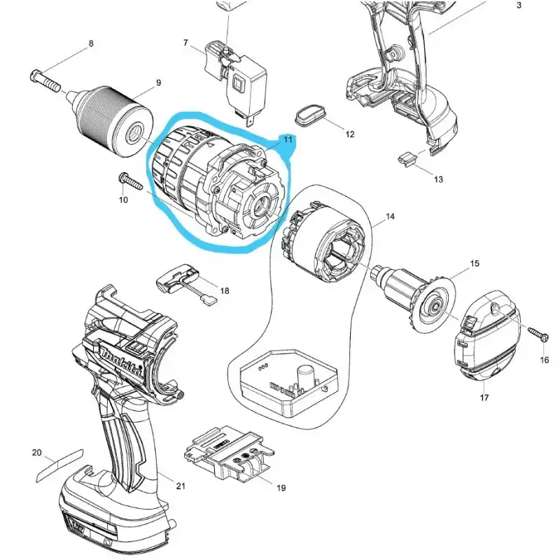 Affaire À Saisir Boite de vitesse visseuse / perceuse MAKITA DHP481