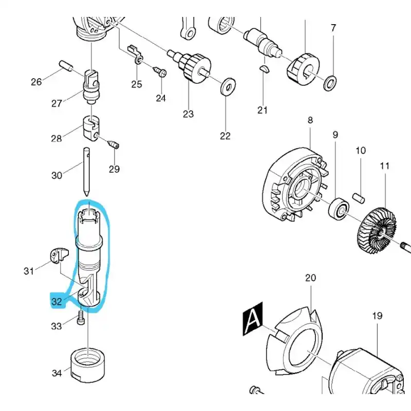 Réduction Support de matrice grignoteuse MAKITA JN1601