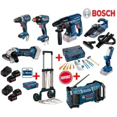 Meilleur Choix Pack 18V 6 OUTILS + 3 + 2 Chargeur + 4 Batteries 2x4Ah +2x6Ah en coffret L-BOXX – BOSCH – 0615990H7P