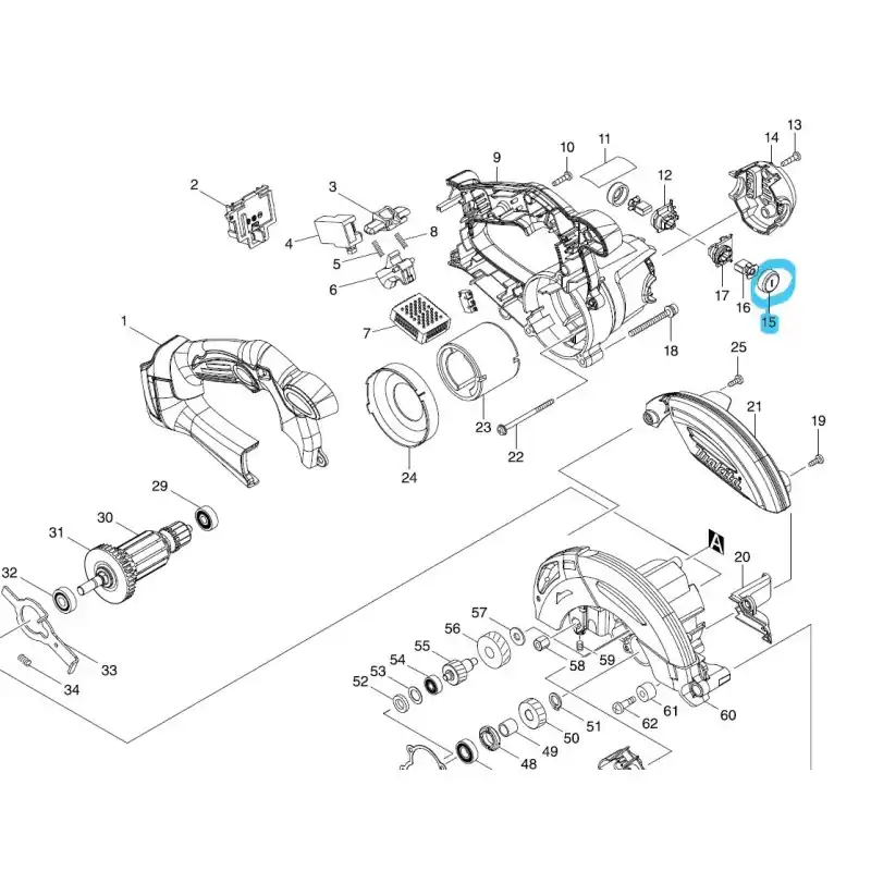 Bouchon porte charbon scies circulaires MAKITA DSS610 – DHS630 Certifié