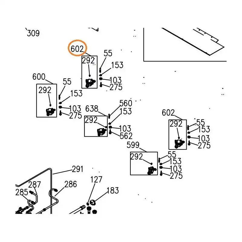 Support injecteur Z57G128 AR GAUCHE cuisinières GLEM AA65CMIXN, AR854GI Dernier Modèle