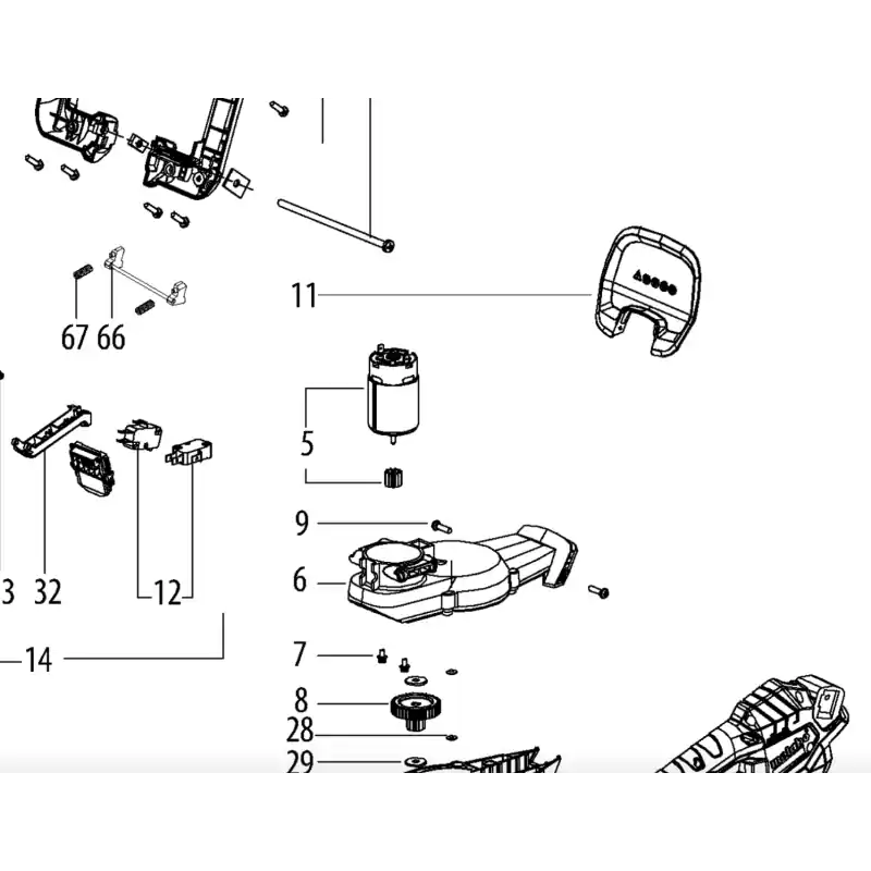 Moteur pour taille-haies METABO HS18LTX45 – HS18LTX55 – HS18LTX65 Pas Cher