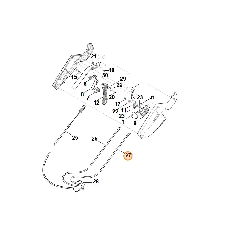Prix Cassé Cable sécurité moteur (frein moteur) pour Viking MB 545.0 VS