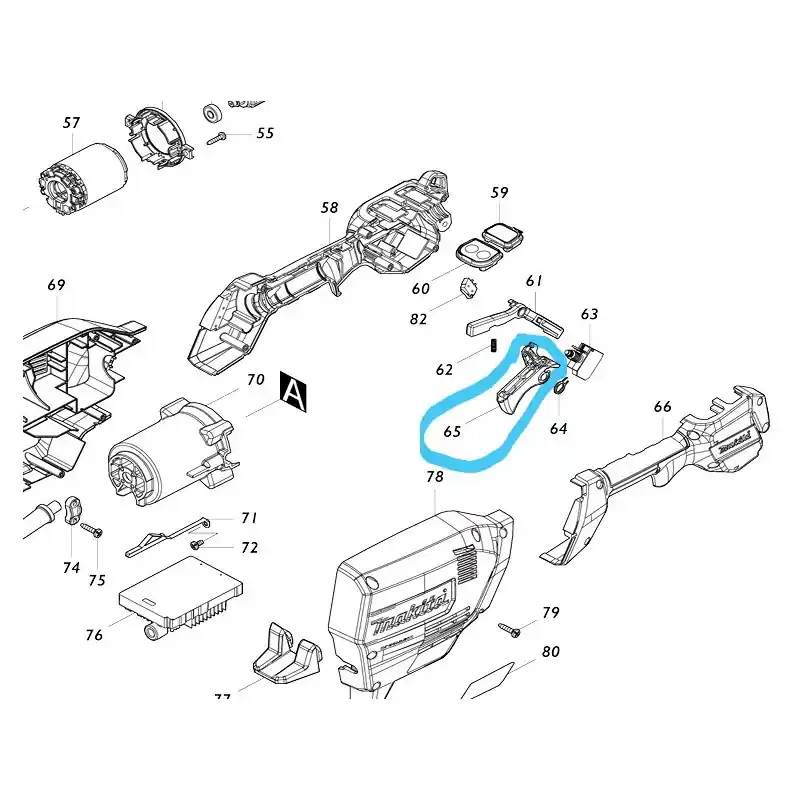 Gachette pour coupe bordure / débroussailleuse MAKITA UR201C Marque